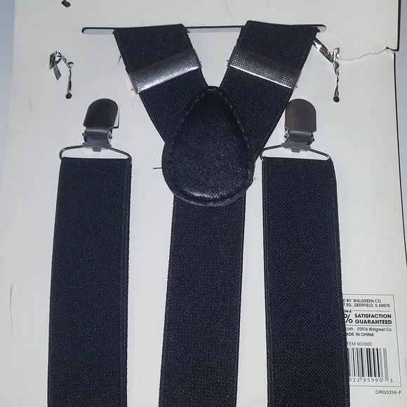 Adult Nerd Costume Black Glasses, Suspenders, Bow Tie NEW - Picture 5 of 5